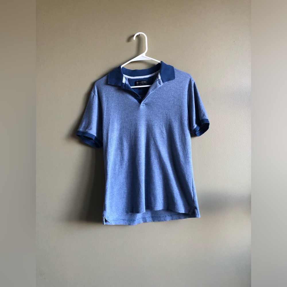 Banana Republic Men's Dress Blue Cotton Polo Shirt Size Small